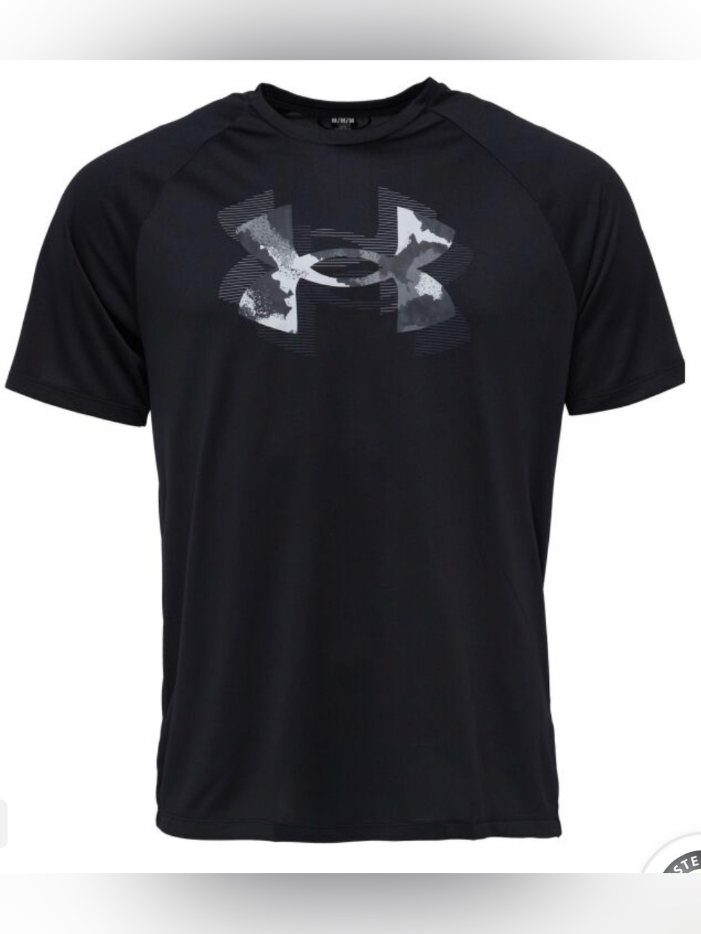 Under Armour Men’s 2XL Loose Fit Shirt Big Logo Tech Print Black New With Tags